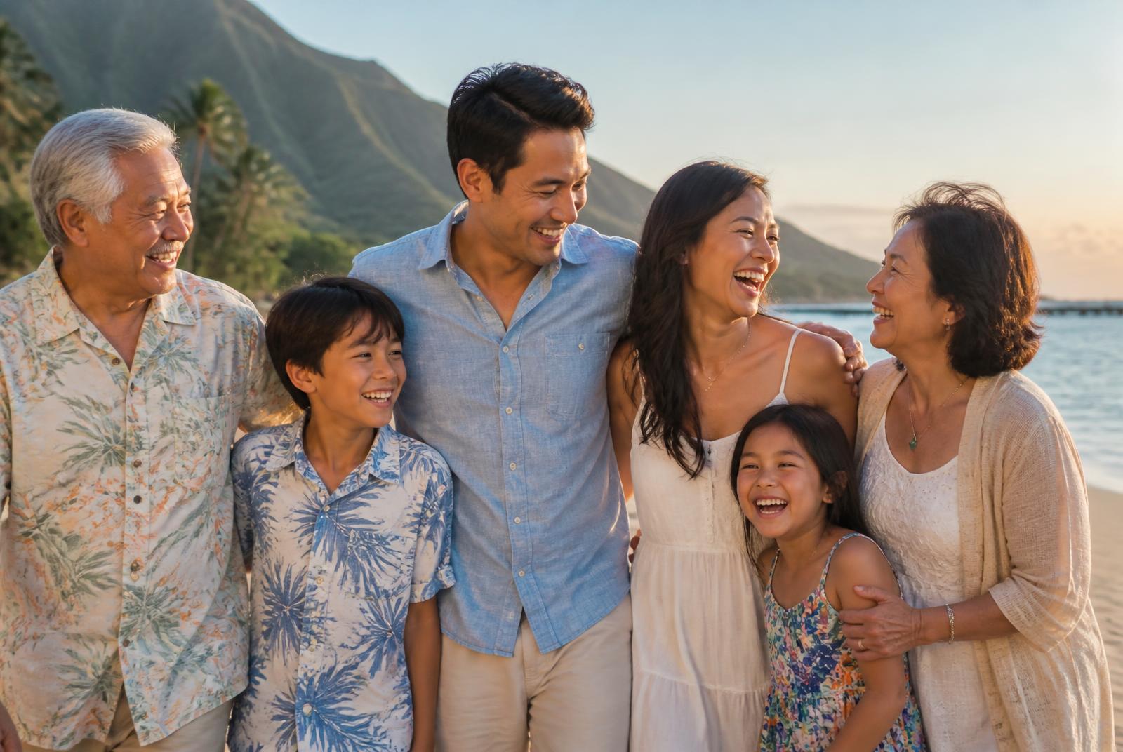Multigenerational family laughing together at sunset after family ADHD counseling in Idaho with psychologist Dr. Phillip D. Rios
