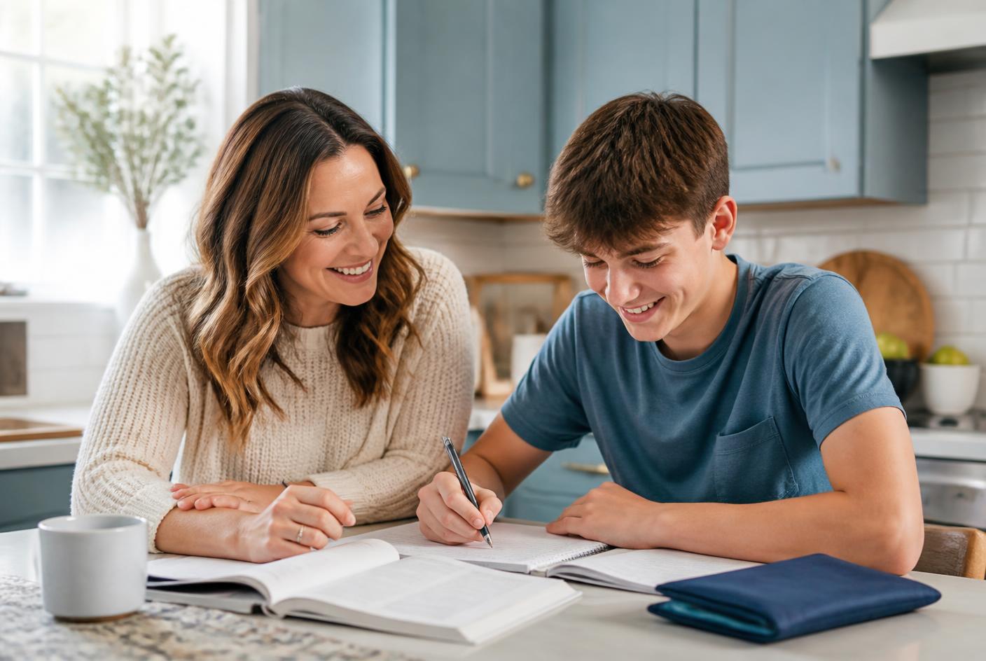Idaho parent and teenage son using ADHD executive function homework strategies from family ADHD counseling